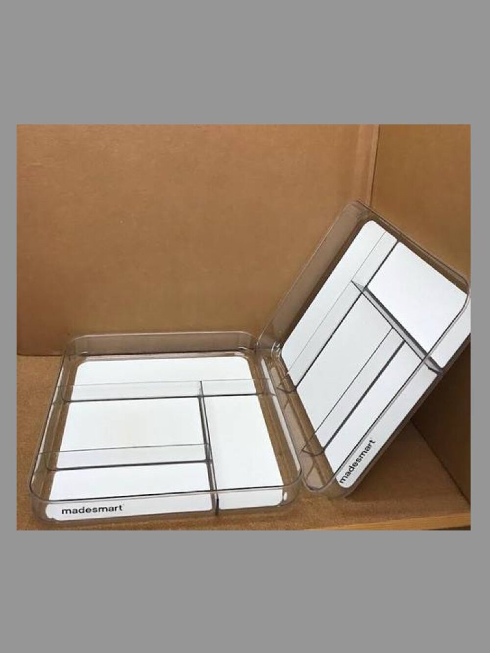 Made-Smart Acrylic-White Gadget Organizer Trays [PAIR]